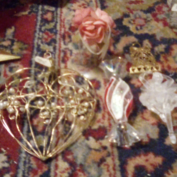 NWT/NWOT 5Pc. Set Victorian, Glass, Plastic, Metal Christmas Ornaments - Picture 1 of 5